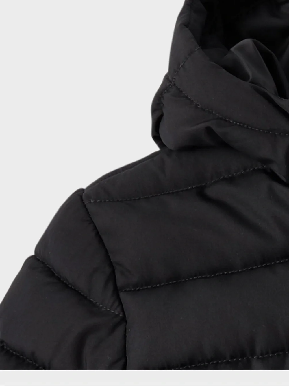 THE CHILDREN’S PLACE Girls Hooded Quilted Puffer Jacket Black Zip L (10-12) NWT